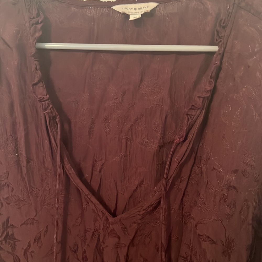 Maroon Ruffled Top - Picture 3 of 6